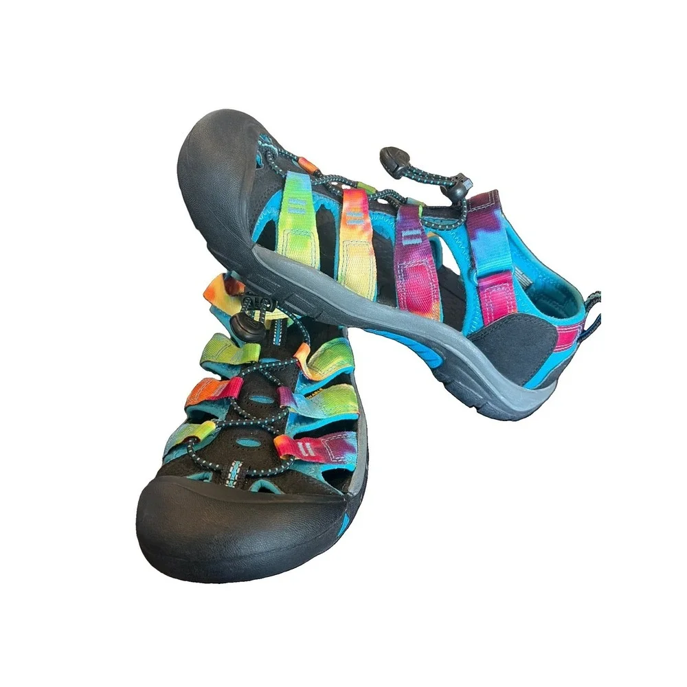 KEEN Waterproof Water Sandal Rainbow Tie Dye Size 6 Women Adjustable Strap (C6)